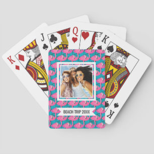 Jeu De Cartes Ajoutez votre nom   Flamants roses néon