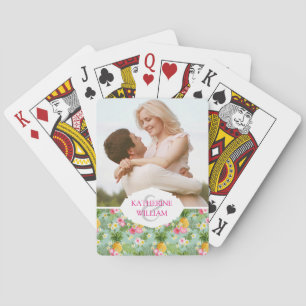 Jeu De Cartes Ajoutez votre nom Fleurs tropicales et ananas
