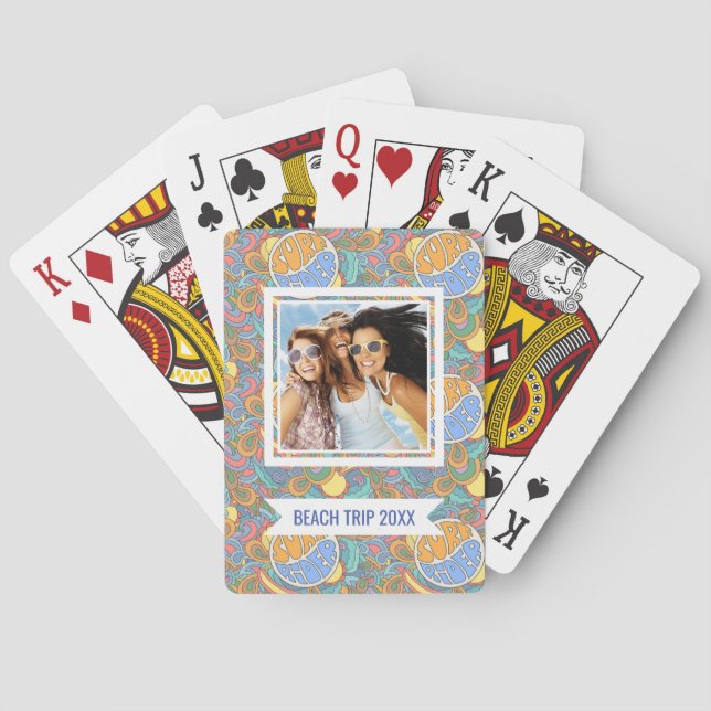 Jeu De Cartes Ajoutez votre nom | Motif de cavalier Surf (dos)
