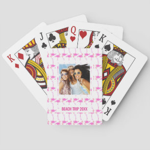 Jeu De Cartes Ajoutez votre nom   Motif flamant rose