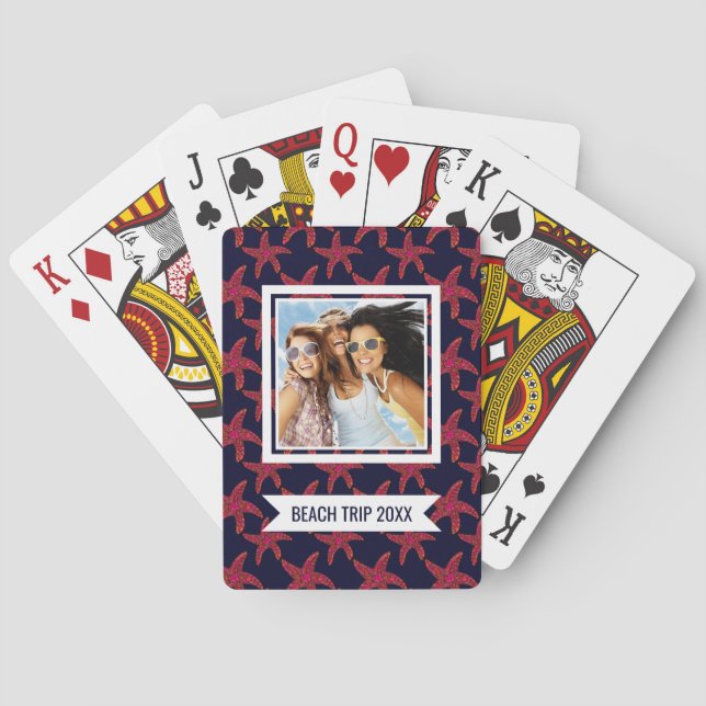 Jeu De Cartes Ajoutez votre nom | Motif style Starfish (dos)