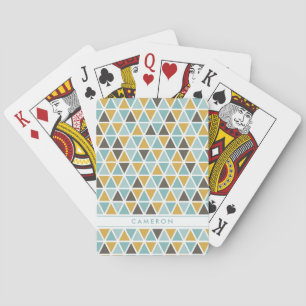 Jeu De Cartes Ajoutez votre nom Motif triangle géométrique