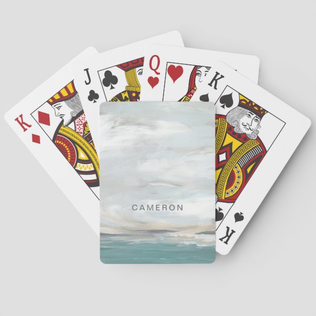Jeu De Cartes Ajoutez votre nom | Seafoam Vista (dos)