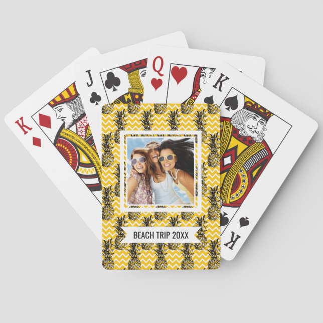 Jeu De Cartes Ajoutez votre nom | Zigzags ananas (dos)