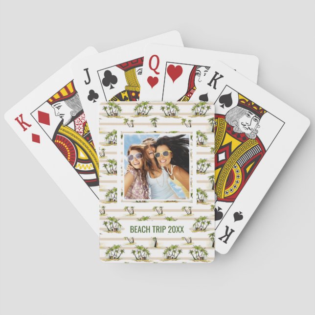 Jeu De Cartes Ajoutez votre Shack et paumes | tropicaux nommés (dos)
