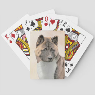 Jeu De Cartes Akita Peinture - Cute Original Chien Art