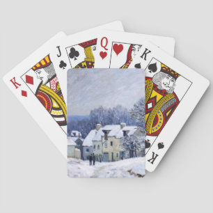Jeu De Cartes Alfred Sisley - Place Chenil à Marly, Effet Neige
