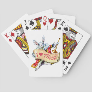 Jeu De Cartes Alice's White Rabbit says, "I love Alice"