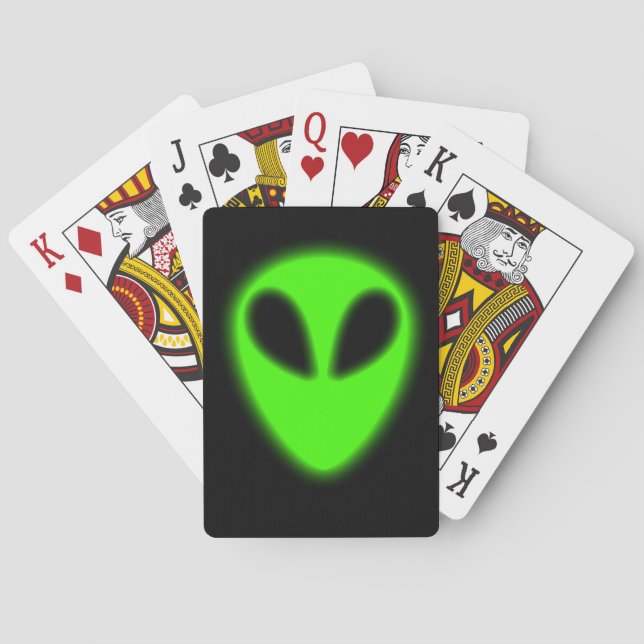 Jeu De Cartes Alien vert brillant Jouer des cartes (dos)