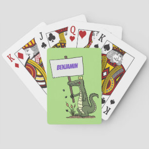 Jeu De Cartes Aligator de crocodile drôle avec dessin animé