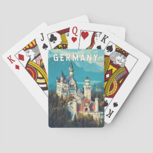 Jeu De Cartes Allemagne Illustration Voyage Art Vintage