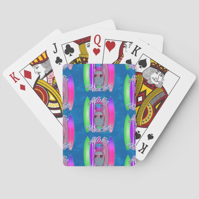 Jeu De Cartes Aloha Plages Été Surf Pineapple (dos)