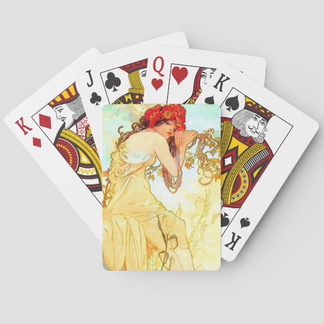 Jeu De Cartes Alphonse Mucha Art Nouveau Été (dos)