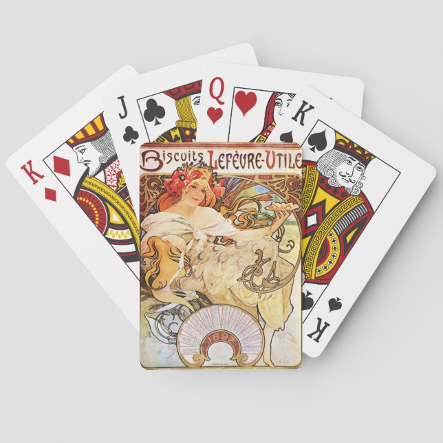 Jeu De Cartes Alphonse Mucha Biscuits Lefevre-Utile (dos)