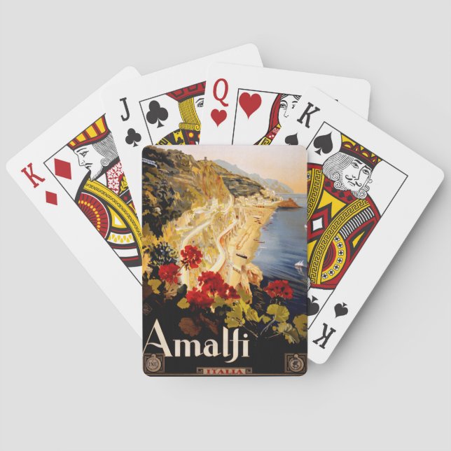 Jeu De Cartes Amalfi Italie Poster de voyage Graphique d'art (dos)