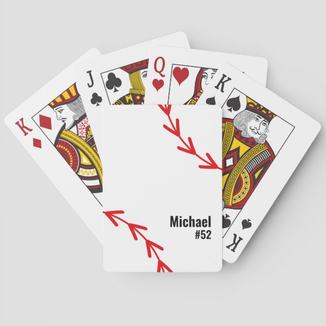 Jeu De Cartes ⚾ Amateurs de baseball Nom + Numéro Jersey (dos)