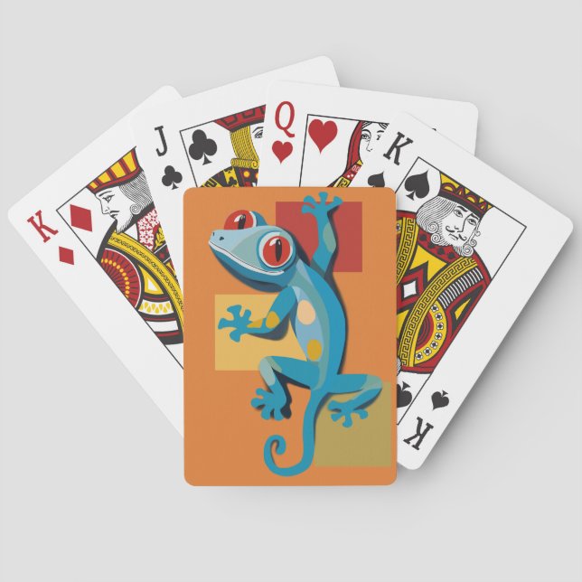 Jeu De Cartes Amateurs de reptiles Gecko Bleu (dos)