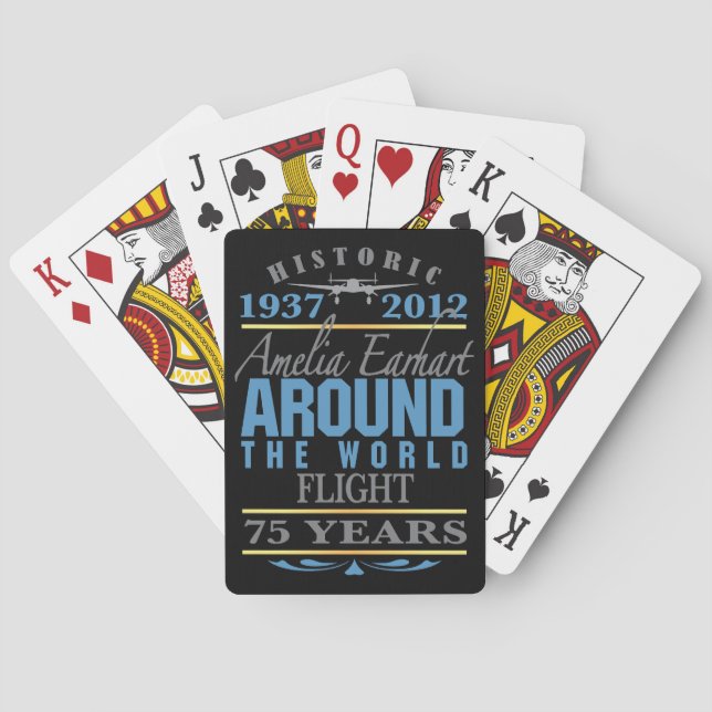 Jeu De Cartes Amelia Earhart anniversaire de 75 ans (dos)