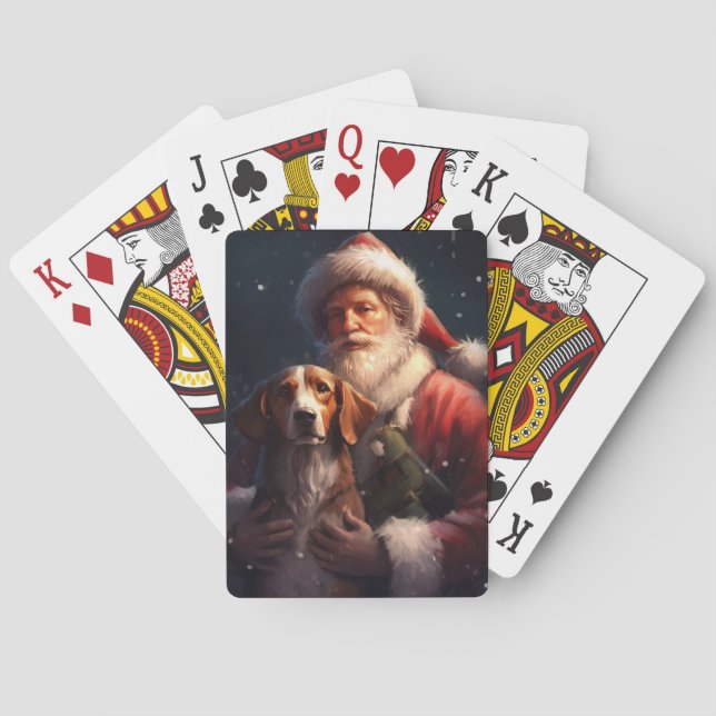 Jeu De Cartes American English Foxhound Santa Claus Noël (dos)