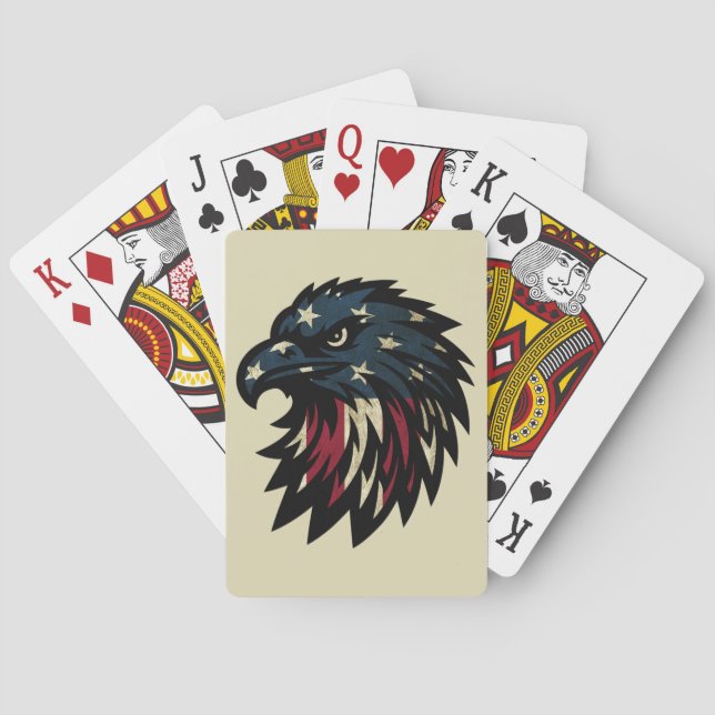 Jeu De Cartes American Pride, Aigle bleu rouge patriotique (dos)