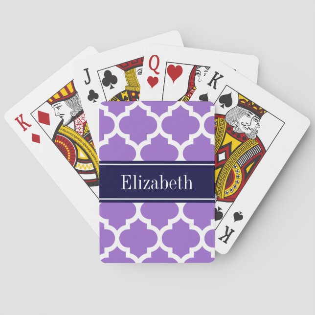 Jeu De Cartes Amethyst Wharf Marocain #5 Marine Nom bleu Monogra (dos)