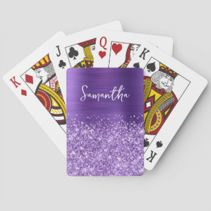 Jeu De Cartes Améthyste Pailletée Violet Glam Nom