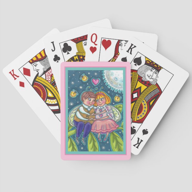 JEU DE CARTES AMOUR BUGS, FLIX & PLEINE LUNE, CUTE VALENTINE (dos)