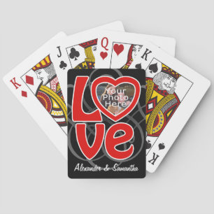 Jeu De Cartes Amour Coeur Photo Cadre Personnalisé Jeu Cartes