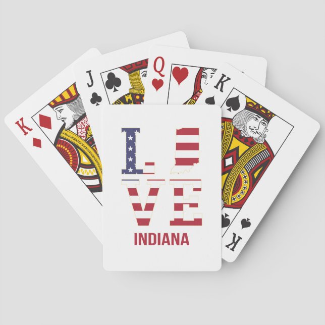 Jeu De Cartes Amour de l'état d'Indiana USA (dos)