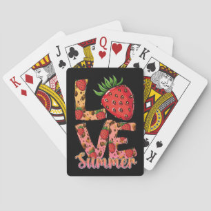 Jeu De Cartes Amour et été Rose et Brown Fraise fraîche