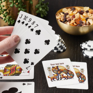 Jeu De Cartes Amoureux de l'Art Déco renard personnalisable