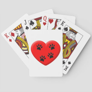 Jeu De Cartes Amoureux des chats Red Heart Et Paws