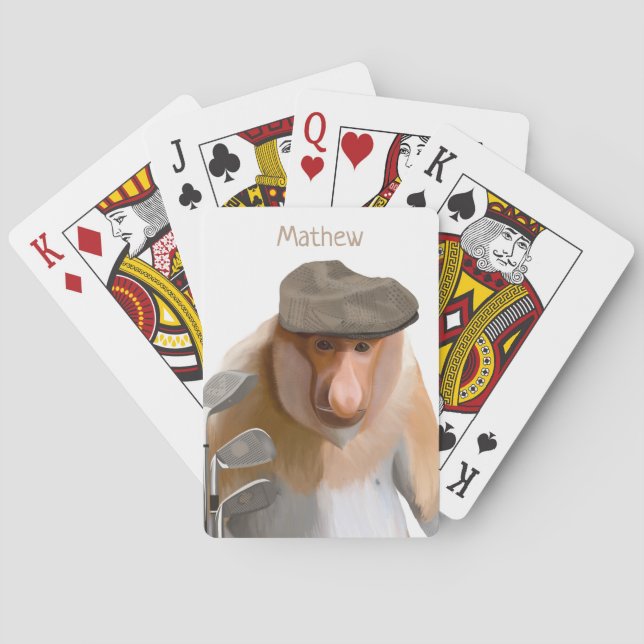 Jeu De Cartes Amoureux du golf de singe Proboscis Funny (dos)