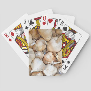 Jeu De Cartes Ampoules d'ail Artiste Noir Outline Art