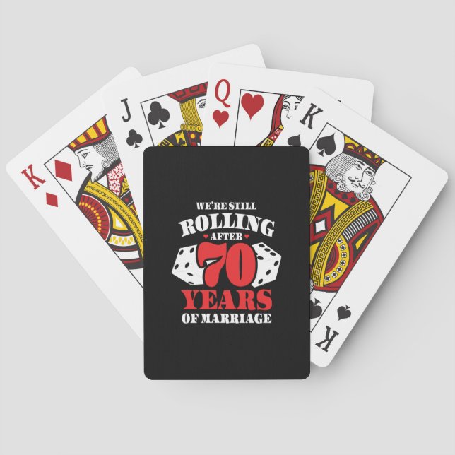 Jeu De Cartes Amusant 70e anniversaire Couples mariés 70 ans (dos)