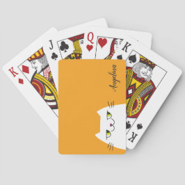Jeu De Cartes Amusant Chat Blanc Moderne Mango Mojito Monogramme