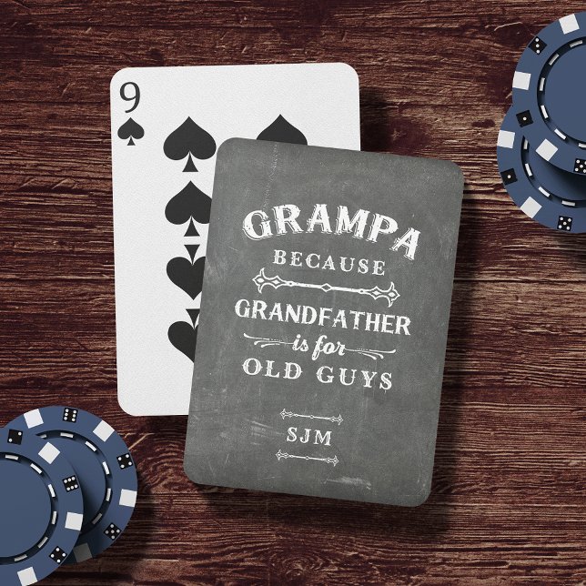 Jeu De Cartes Amusant grand-père de grand-père Monogramme (Créateur téléchargé)