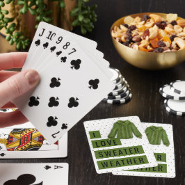 Jeu De Cartes Amusant J'aime Sweater Météo Vert Polka Point