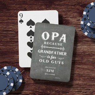 Jeu De Cartes Amusant Opa grand-père Monogramme