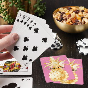 Jeu De Cartes Ananas rose jaune or