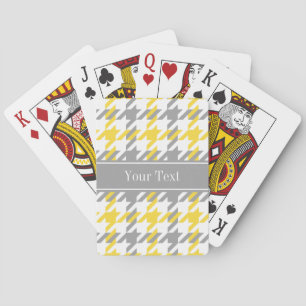 Jeu De Cartes Ananas Wht Dk Grey Houndstooth Nom Monogramme