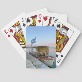 Jeu De Cartes Ancien bateau de pêche drapeau grec Zakynthos Grèc