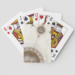 Jeu De Cartes Ancien graphique nautique, Grunge
