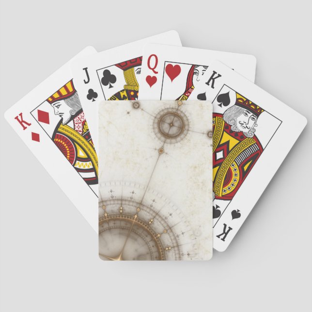 Jeu De Cartes Ancien graphique nautique, Grunge (dos)