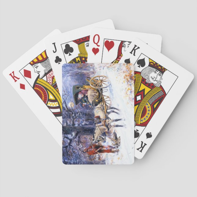 Jeu De Cartes Ancien Noël en Nouvelle-Angleterre (par Charles Ru (dos)