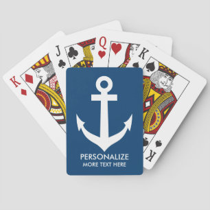 Jeu De Cartes Ancrage marin bleu marine personnalisé jouer carte