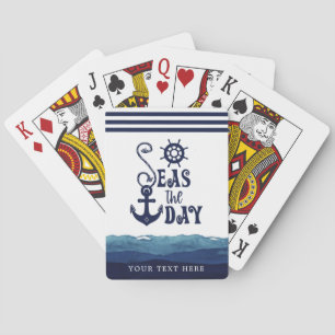 Jeu De Cartes Ancre nautique LA JOURNÉE AQUATIQUE Waves NavY