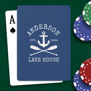 Jeu De Cartes Ancre nautique Oars Marine Blue Family Lake House
