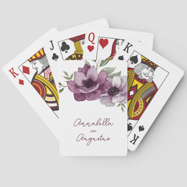 Jeu De Cartes Anémones romantiques (dos)