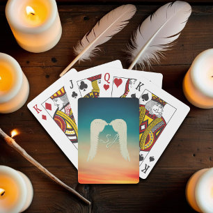 Jeu De Cartes Ange ailes Céleste coucher de soleil Monogramme